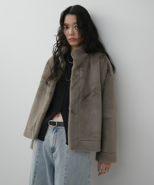 Aunt Marie's(アントマリーズ)の「ファーショートコート(その他アウター・レディース・アイボリー/ブラウン/モカ/グレイッシュベージュ・FREE)」の11枚目の写真