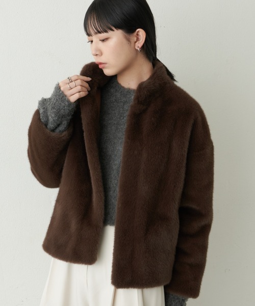 ファーショートコート（その他アウター）｜Aunt Marie's（アントマリーズ）