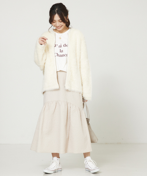 abahouse mavie（アバハウスマヴィ）の「エンボスティアードスカート（スカート・レディース・ブラック/ライム/アイボリー・36/38）」の22枚目の写真