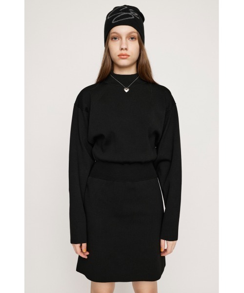 SLY（スライ）の「WAIST RIB POLY S/OP ウエスト リブ ポーリー ショート ワンピース ミニワンピ（ワンピース・レディース・ブラック/ブルー系その他/アイボリー・2/1）」の11枚目の写真