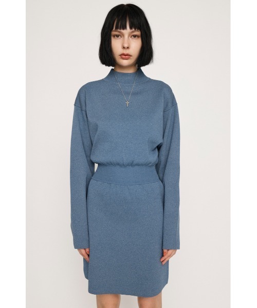 SLY（スライ）の「WAIST RIB POLY S/OP ウエスト リブ ポーリー ショート ワンピース ミニワンピ（ワンピース・レディース・ブラック/ブルー系その他/アイボリー・2/1）」の16枚目の写真