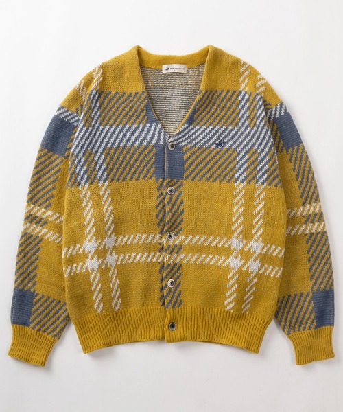 BEVERLY HILLS POLO CLUB（ビバリーヒルズポロクラブ）の「【BEVERLY HILLS POLO CLUB/ビバリーヒルズポロクラブ】無地＆チェック柄 ワンポイント刺繍デザイン モヘアタッチ ニットカーディガン/ ビッグシルエット（カーディガン/ボレロ・レディース・ブラック/ライトブルー/サックスブルー/ライトグリーン/レッド/ダークブラウン/マスタード/モカ/ラベンダー/ダークブルー・M/L/XL）」の19枚目の写真