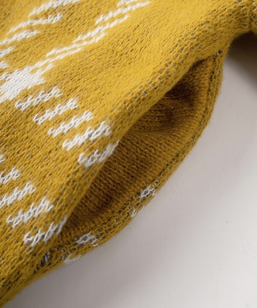 BEVERLY HILLS POLO CLUB（ビバリーヒルズポロクラブ）の「【BEVERLY HILLS POLO CLUB/ビバリーヒルズポロクラブ】無地＆チェック柄 ワンポイント刺繍デザイン モヘアタッチ ニットカーディガン/ ビッグシルエット（カーディガン/ボレロ・レディース・ブラック/ライトブルー/サックスブルー/ライトグリーン/レッド/ダークブラウン/マスタード/モカ/ラベンダー/ダークブルー・M/L/XL）」の12枚目の写真