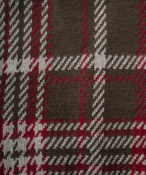 BEVERLY HILLS POLO CLUB（ビバリーヒルズポロクラブ）の「【BEVERLY HILLS POLO CLUB/ビバリーヒルズポロクラブ】無地＆チェック柄 ワンポイント刺繍デザイン モヘアタッチ ニットカーディガン/ ビッグシルエット（カーディガン/ボレロ・レディース・ブラック/ライトブルー/サックスブルー/ライトグリーン/レッド/ダークブラウン/マスタード/モカ/ラベンダー/ダークブルー・M/L/XL）」の14枚目の写真