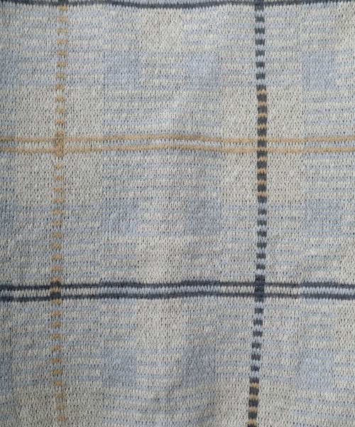 BEVERLY HILLS POLO CLUB（ビバリーヒルズポロクラブ）の「【BEVERLY HILLS POLO CLUB/ビバリーヒルズポロクラブ】無地＆チェック柄 ワンポイント刺繍デザイン モヘアタッチ ニットカーディガン/ ビッグシルエット（カーディガン/ボレロ・レディース・ブラック/ライトブルー/サックスブルー/ライトグリーン/レッド/ダークブラウン/マスタード/モカ/ラベンダー/ダークブルー・M/L/XL）」の18枚目の写真