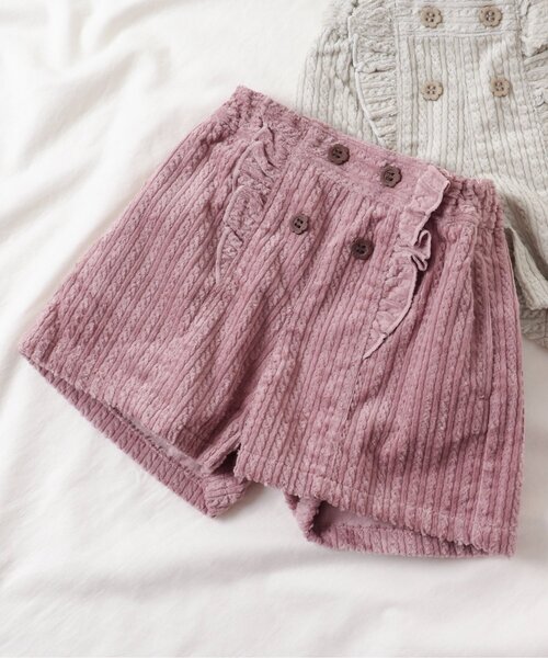 apres les cours（アプレレクール）の「ケーブルコールフリルショートパンツ（その他パンツ・キッズ・ブルー/アイボリー/ピンク/チャコール・80/140/100/130/90/110/120）」の4枚目の写真