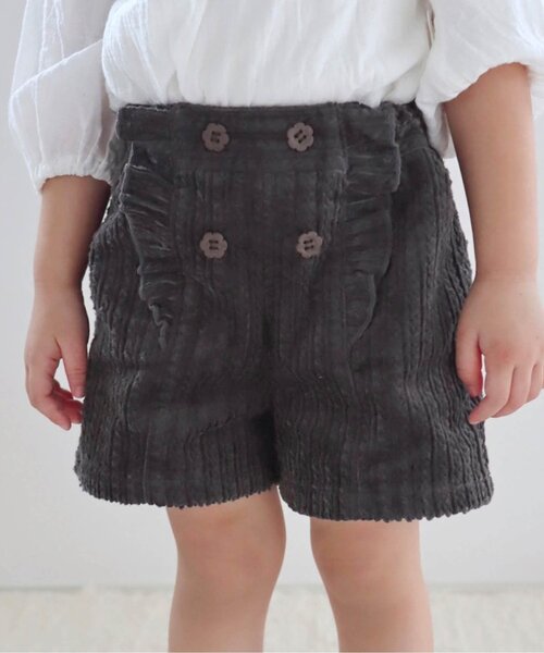 apres les cours（アプレレクール）の「ケーブルコールフリルショートパンツ（その他パンツ・キッズ・ブルー/アイボリー/ピンク/チャコール・80/140/100/130/90/110/120）」の2枚目の写真