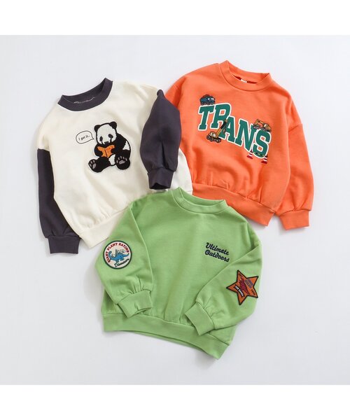 apres les cours(アプレレクール)の「3柄モチーフトレーナー(スウェット・キッズ・ライム/オフホワイト/オレンジ・110/90/120/80/100/130)」の22枚目の写真