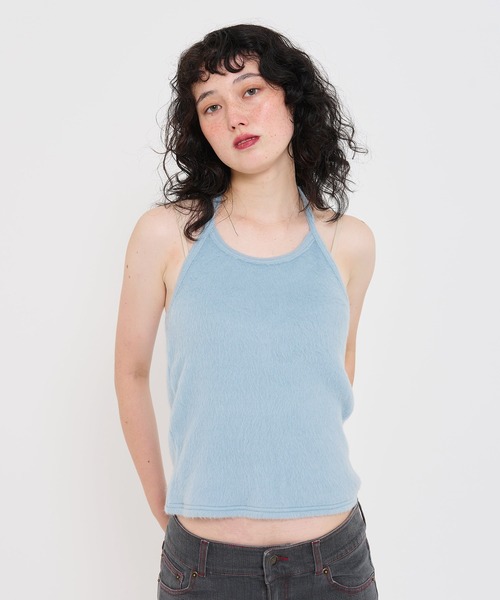 TINA:JOJUN(ティーナジョジュン)の「ホルターネック カットソー TINA:JOJUN(その他トップス・レディース・ホワイト/サックスブルー・M)」の2枚目の写真