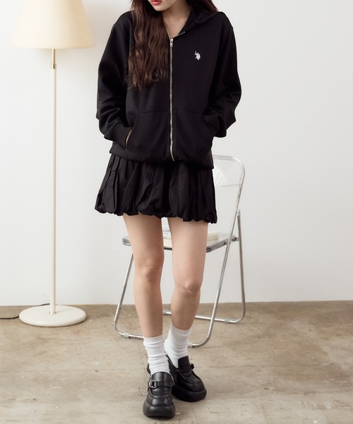 U.S. POLO ASSN.(ユーエスポロアッスン)の「ROOPTOKYO別注 U.S. POLO ASSN./ユーエスポロアッスン ワンポイントポニー刺繍 フルジップアップパーカーセットアップ可能(パーカー・レディース・杢グレー/ネイビー/ブラック・L/M/LL)」の16枚目の写真