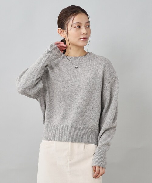 UNTITLED（アンタイトル）の「◆【すっきり＆着映え】レッグオブマトンスリーブ ニット（ニット/セーター・レディース・チャコールグレー/ピンク/オフホワイト/グリーン系/ライトグレー・44/02/04/48/00）」の18枚目の写真