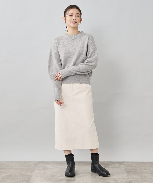 UNTITLED（アンタイトル）の「◆【すっきり＆着映え】レッグオブマトンスリーブ ニット（ニット/セーター・レディース・チャコールグレー/ピンク/オフホワイト/グリーン系/ライトグレー・44/02/04/48/00）」の20枚目の写真