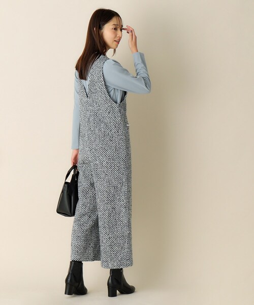 index（インデックス）の「◆ミックスツイードサロペット【洗濯機洗い可】（サロペット/オーバーオール・レディース・アイボリー系3/ブラック系3・38/36/40）」の8枚目の写真