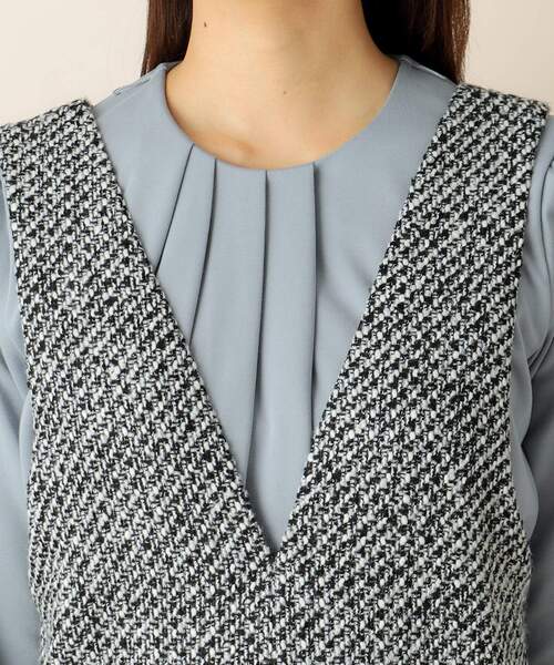 index（インデックス）の「◆ミックスツイードサロペット【洗濯機洗い可】（サロペット/オーバーオール・レディース・アイボリー系3/ブラック系3・38/36/40）」の13枚目の写真