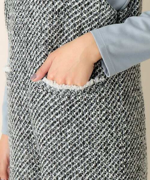 index（インデックス）の「◆ミックスツイードサロペット【洗濯機洗い可】（サロペット/オーバーオール・レディース・アイボリー系3/ブラック系3・38/36/40）」の15枚目の写真