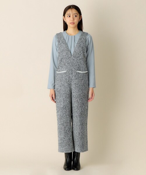 index（インデックス）の「◆ミックスツイードサロペット【洗濯機洗い可】（サロペット/オーバーオール・レディース・アイボリー系3/ブラック系3・38/36/40）」の17枚目の写真