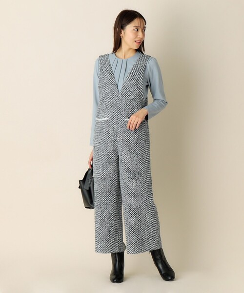 index（インデックス）の「◆ミックスツイードサロペット【洗濯機洗い可】（サロペット/オーバーオール・レディース・アイボリー系3/ブラック系3・38/36/40）」の21枚目の写真