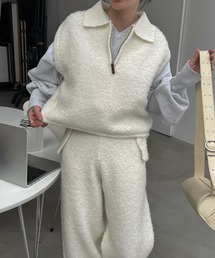 WILLFULLY | poodle yarn half zip knit vest(ニット/セーター)
