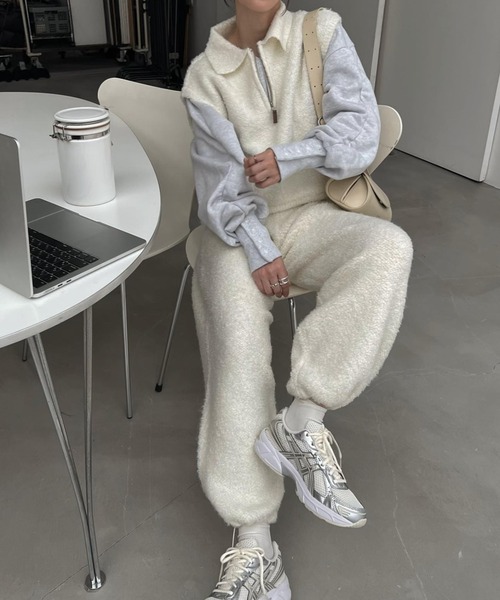 WILLFULLY(ウィルフリー)の「poodle yarn half zip knit vest(ニット/セーター・レディース・アイボリー/ブラック・FREE)」の17枚目の写真