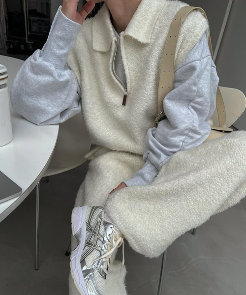 WILLFULLY(ウィルフリー)の「poodle yarn half zip knit vest(ニット/セーター・レディース・アイボリー/ブラック・FREE)」の18枚目の写真