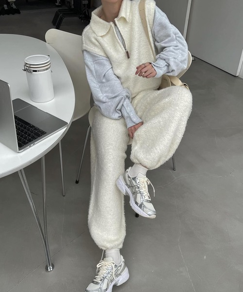 WILLFULLY(ウィルフリー)の「poodle yarn half zip knit vest(ニット/セーター・レディース・アイボリー/ブラック・FREE)」の20枚目の写真