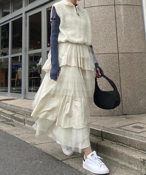 WILLFULLY(ウィルフリー)の「poodle yarn half zip knit vest(ニット/セーター・レディース・アイボリー/ブラック・FREE)」の13枚目の写真