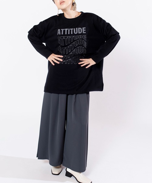 OSMOSIS(オズモーシス)の「バイカラーサイドタックパンツ(その他パンツ・レディース・ブラック/グレー・ONE SIZE)」の3枚目の写真
