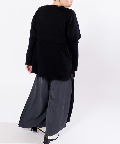 OSMOSIS(オズモーシス)の「バイカラーサイドタックパンツ(その他パンツ・レディース・ブラック/グレー・ONE SIZE)」の5枚目の写真