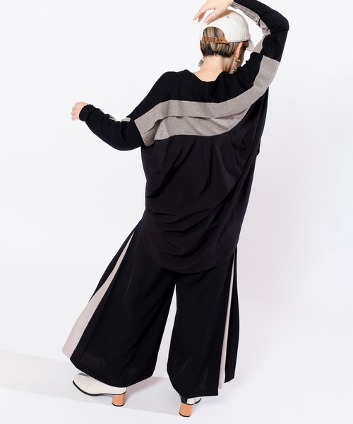 OSMOSIS(オズモーシス)の「バイカラーサイドタックパンツ(その他パンツ・レディース・ブラック/グレー・ONE SIZE)」の9枚目の写真