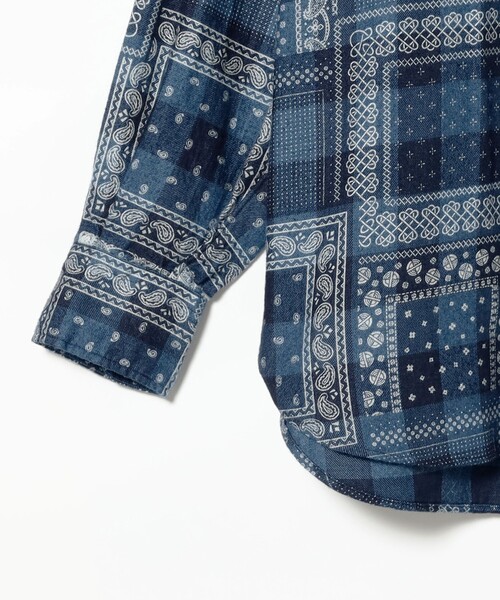 BEAMS PLUS（ビームスプラス）の「インディゴ プラッド ディスチャージプリント ボタンダウンシャツ クラシック フィット（シャツ/ブラウス・メンズ・インディゴブルー・M/S/XL/L）」の8枚目の写真