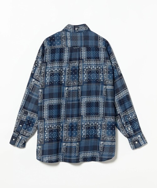BEAMS PLUS（ビームスプラス）の「インディゴ プラッド ディスチャージプリント ボタンダウンシャツ クラシック フィット（シャツ/ブラウス・メンズ・インディゴブルー・M/S/XL/L）」の9枚目の写真