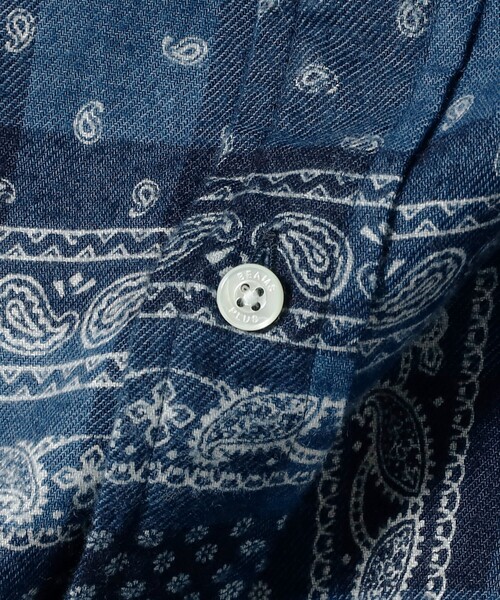 BEAMS PLUS（ビームスプラス）の「インディゴ プラッド ディスチャージプリント ボタンダウンシャツ クラシック フィット（シャツ/ブラウス・メンズ・インディゴブルー・M/S/XL/L）」の12枚目の写真