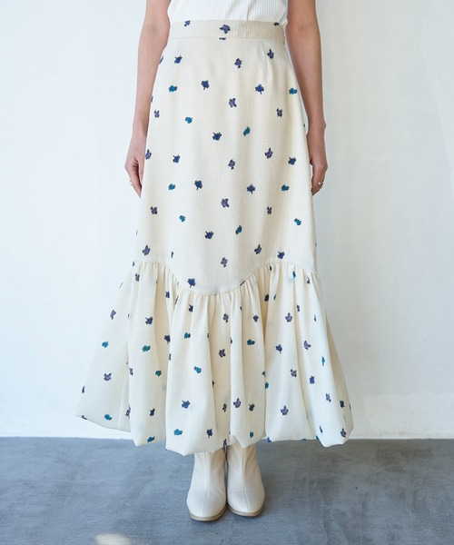 VIS（ビス）の「小花柄バルーンスカート（スカート・レディース・ブラック系その他/ホワイト系その他5・M/S）」の14枚目の写真