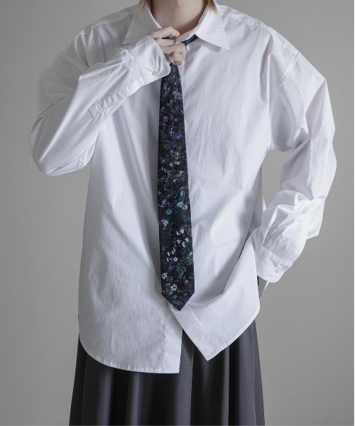 KUUUPY（クーピー）の「T/C Broad Loose Shirt - T/Cブロードルーズシャツ（シャツ/ブラウス・メンズ・ホワイト/ブルー・MEDIUM/SMALL/LARGE）」の7枚目の写真