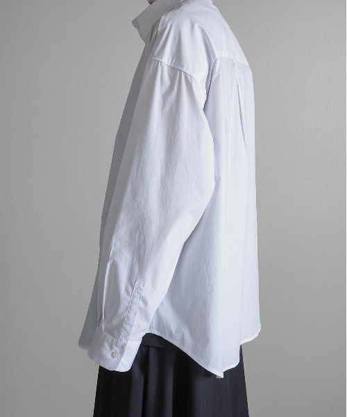KUUUPY（クーピー）の「T/C Broad Loose Shirt - T/Cブロードルーズシャツ（シャツ/ブラウス・メンズ・ホワイト/ブルー・MEDIUM/SMALL/LARGE）」の8枚目の写真