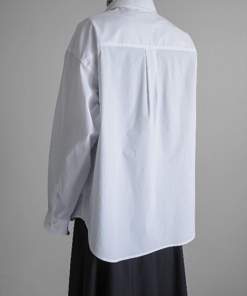 KUUUPY（クーピー）の「T/C Broad Loose Shirt - T/Cブロードルーズシャツ（シャツ/ブラウス・メンズ・ホワイト/ブルー・MEDIUM/SMALL/LARGE）」の9枚目の写真
