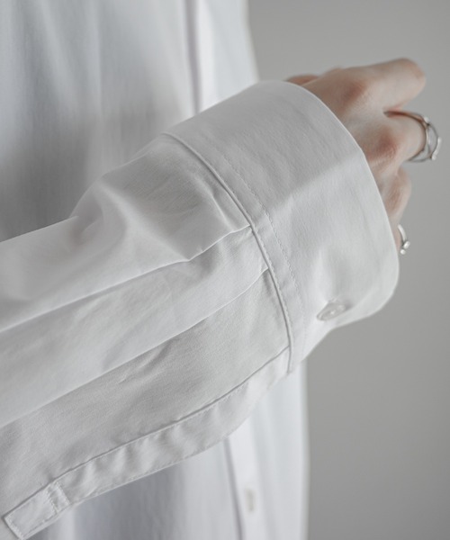 KUUUPY（クーピー）の「T/C Broad Loose Shirt - T/Cブロードルーズシャツ（シャツ/ブラウス・メンズ・ホワイト/ブルー・MEDIUM/SMALL/LARGE）」の10枚目の写真