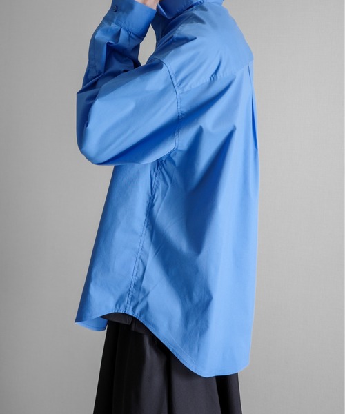 KUUUPY（クーピー）の「T/C Broad Loose Shirt - T/Cブロードルーズシャツ（シャツ/ブラウス・メンズ・ホワイト/ブルー・MEDIUM/SMALL/LARGE）」の15枚目の写真