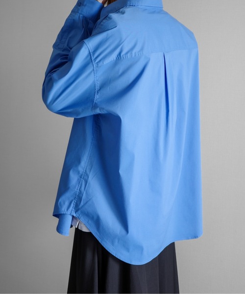 KUUUPY（クーピー）の「T/C Broad Loose Shirt - T/Cブロードルーズシャツ（シャツ/ブラウス・メンズ・ホワイト/ブルー・MEDIUM/SMALL/LARGE）」の16枚目の写真