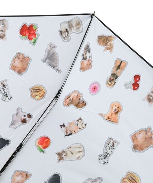 Candy Stripper(キャンディストリッパー)の「CAT&DOG STICKERS FOLDING アンブレラ(折りたたみ傘・レディース・ブラック×ホワイト・FREE)」の8枚目の写真