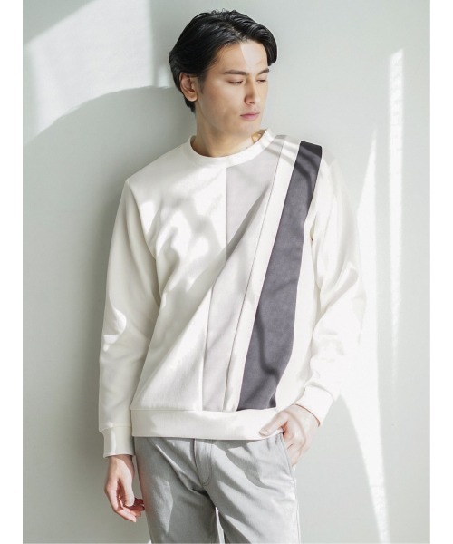 TAKA-Q(タカキュー)の「タカキュー SOFT CUSHION 切替 クルーネックプルオーバー(Tシャツ/カットソー・メンズ・ホワイト/グレー系その他2・X-LARGE/LARGE/MEDIUM)」の1枚目の写真