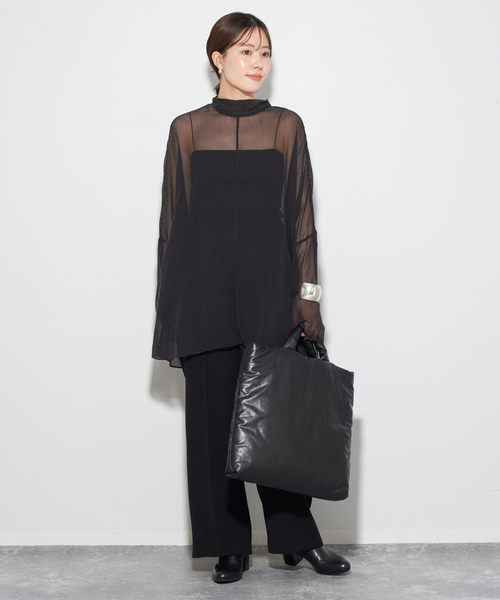 Plage プラージュ　SHEER DOT BOW タイブラウス Plage】ボウタイブラウス （plage（プラージュ）の「SHEER DOT