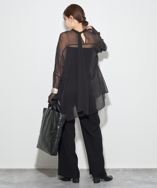 plage（プラージュ）の「SHEER DOT BOW ブラウス（シャツ