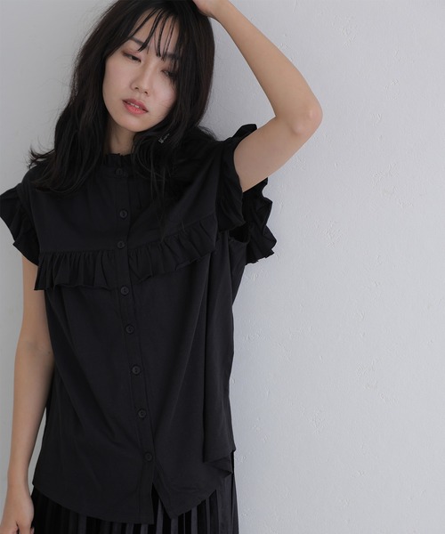 ElegChic(エレグシック)の「前後2WAYフリルブラウス(シャツ/ブラウス・レディース・ベージュ/ブラック/カーキ/ピンク系その他/ホワイト・M/XL/4L)」の8枚目の写真