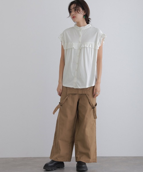 ElegChic(エレグシック)の「前後2WAYフリルブラウス(シャツ/ブラウス・レディース・ベージュ/ブラック/カーキ/ピンク系その他/ホワイト・M/XL/4L)」の14枚目の写真