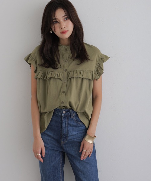 ElegChic(エレグシック)の「前後2WAYフリルブラウス(シャツ/ブラウス・レディース・ベージュ/ブラック/カーキ/ピンク系その他/ホワイト・M/XL/4L)」の18枚目の写真