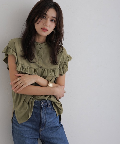 ElegChic(エレグシック)の「前後2WAYフリルブラウス(シャツ/ブラウス・レディース・ベージュ/ブラック/カーキ/ピンク系その他/ホワイト・M/XL/4L)」の20枚目の写真