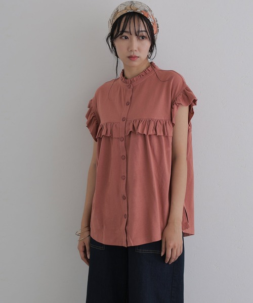 ElegChic(エレグシック)の「前後2WAYフリルブラウス(シャツ/ブラウス・レディース・ベージュ/ブラック/カーキ/ピンク系その他/ホワイト・M/XL/4L)」の22枚目の写真