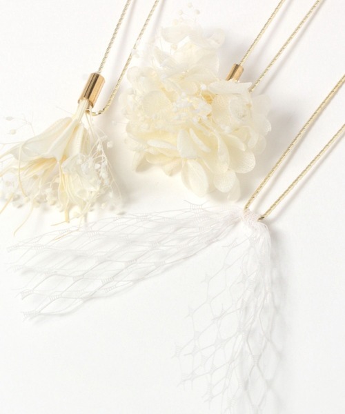 GLOBAL WORK（グローバルワーク）の「MADE IN JAPANドライフラワー3本セットピン/993093（ヘアピン・レディース・ホワイト/グレー/ベージュ・ONE SIZE）」の7枚目の写真