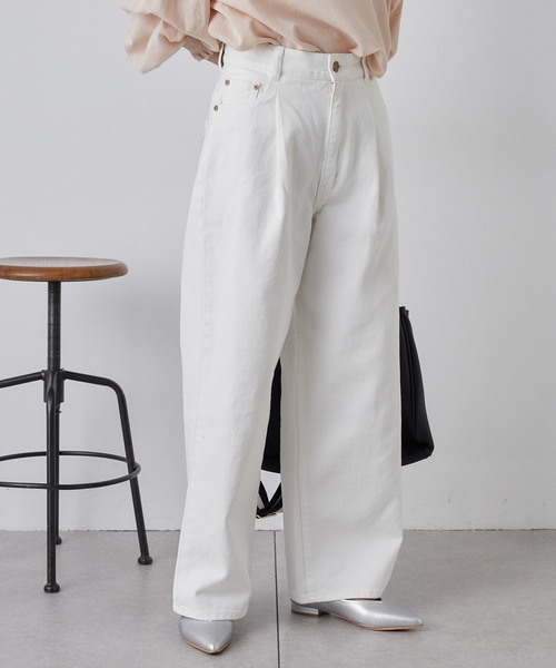 PUAL CE CIN（ピュアルセシン）の「ワンタックワイドパンツ（その他パンツ・レディース・ブラック/オフホワイト/ナチュラル・SMALL/MEDIUM）」の7枚目の写真